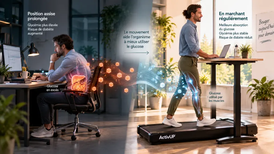 Position assise, diabète de type 2 et glycémie – Les bénéfices de la marche