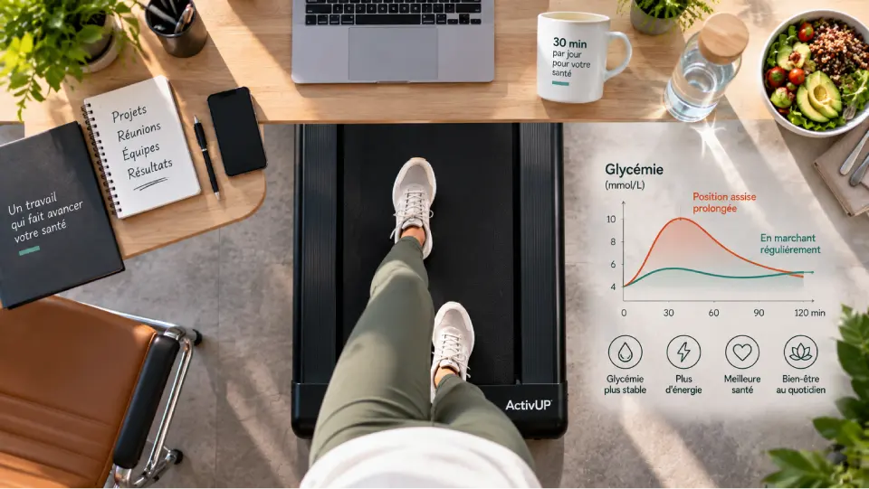Marche et diabète de type 2 : activité physique au bureau avec un Walking Desk ActivUP